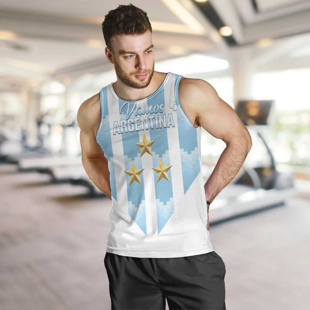 Custom Argentina Football Men Tank Top Vamos La Albiceleste