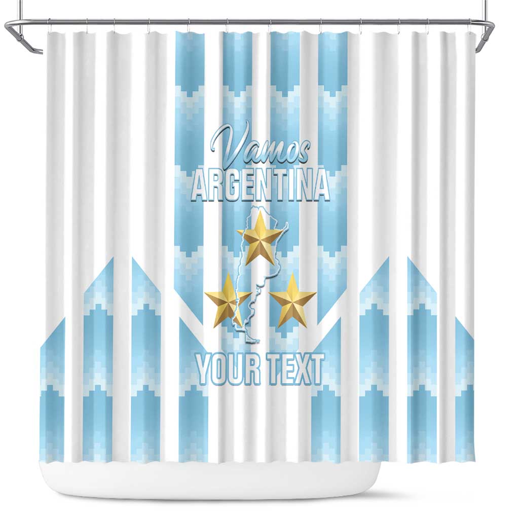 Custom Argentina Football Shower Curtain Vamos La Albiceleste