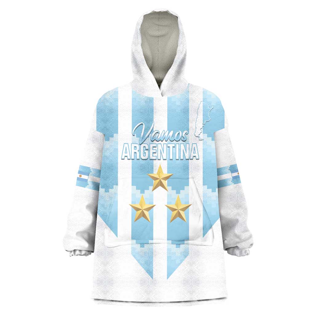 Custom Argentina Football Wearable Blanket Hoodie Vamos La Albiceleste