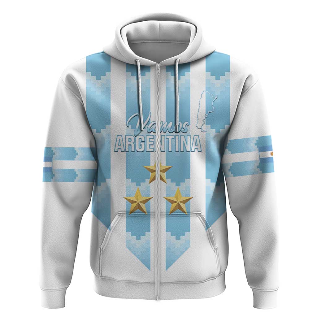 Custom Argentina Football Zip Hoodie Vamos La Albiceleste