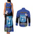 Personalised Israel Independence Day Couples Matching Tank Maxi Dress and Long Sleeve Button Shirt Menorah With Cyclamen Persicum Grunge - Wonder Print Shop