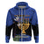 Personalised Israel Independence Day Zip Hoodie Menorah With Cyclamen Persicum Grunge - Wonder Print Shop