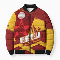 Baseball Venezuela 2026 Custom Bomber Puffer Jacket 1st Champions Proud Red Version