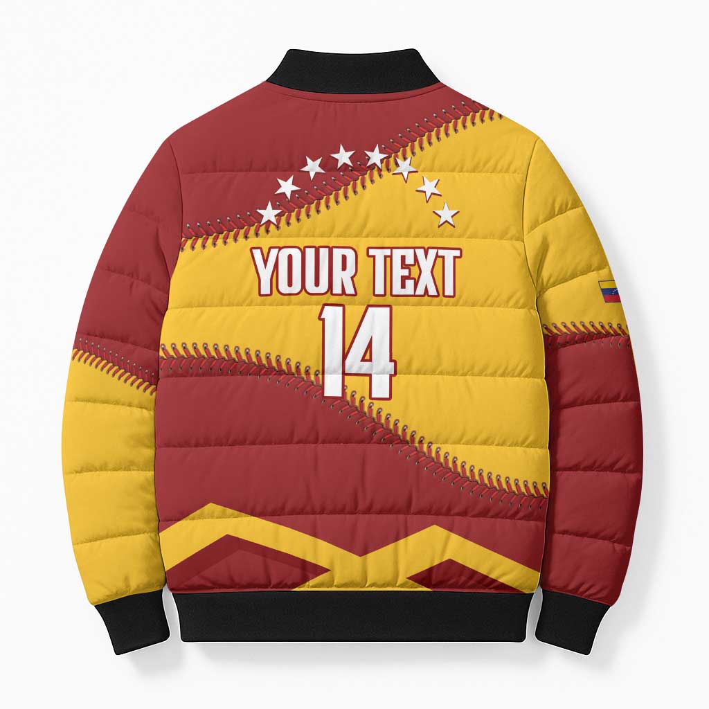 Baseball Venezuela 2026 Custom Bomber Puffer Jacket 1st Champions Proud Red Version