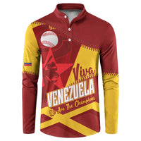 Baseball Venezuela 2026 Custom Button Sweatshirt 1st Champions Proud Red Version