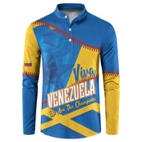 Baseball Venezuela 2026 Custom Button Sweatshirt 1st Champions Proud Blue Version