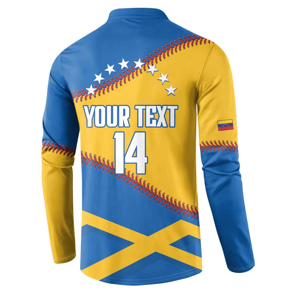 Baseball Venezuela 2026 Custom Button Sweatshirt 1st Champions Proud Blue Version