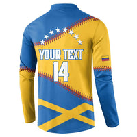Baseball Venezuela 2026 Custom Button Sweatshirt 1st Champions Proud Blue Version