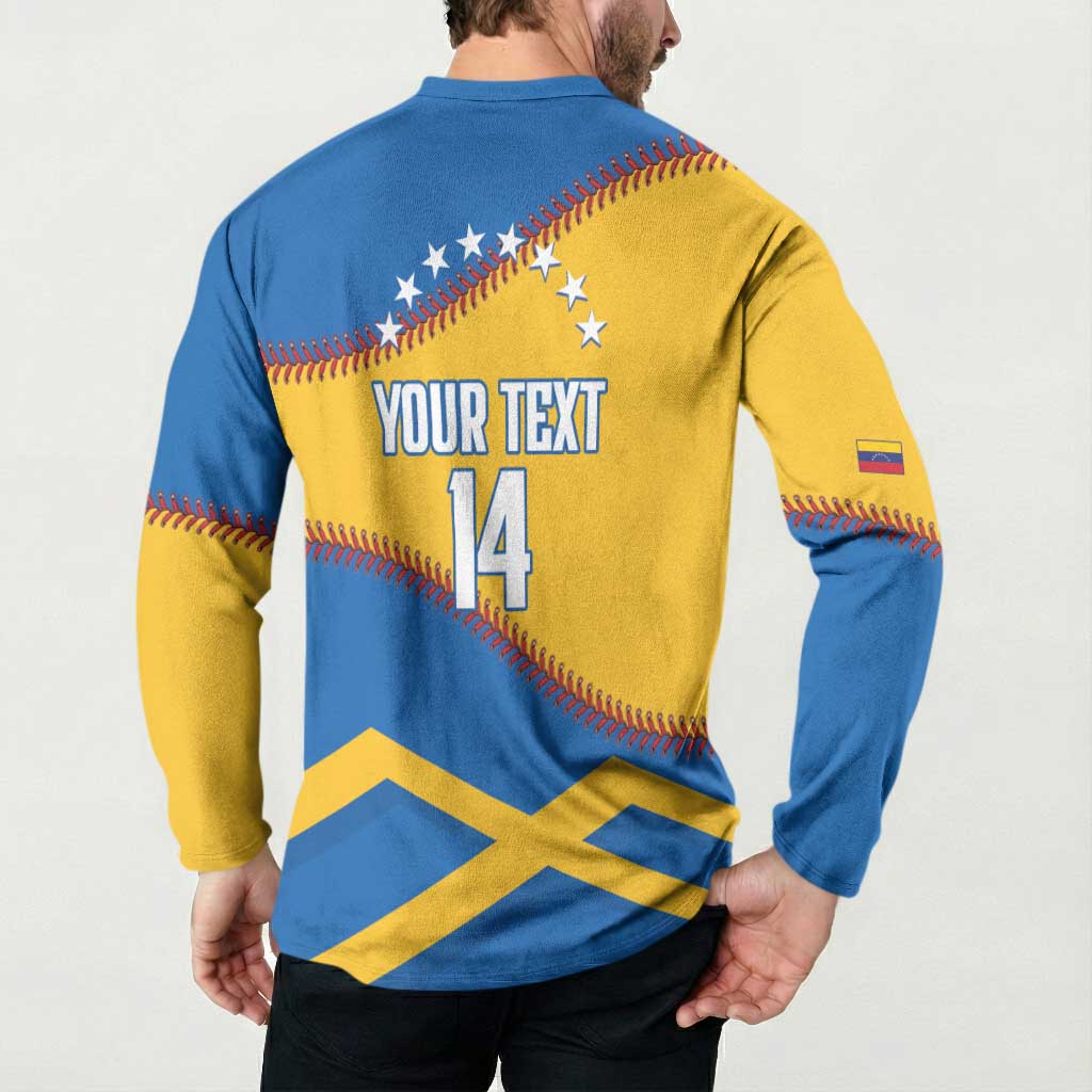Baseball Venezuela 2026 Custom Button Sweatshirt 1st Champions Proud Blue Version