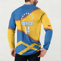 Baseball Venezuela 2026 Custom Button Sweatshirt 1st Champions Proud Blue Version