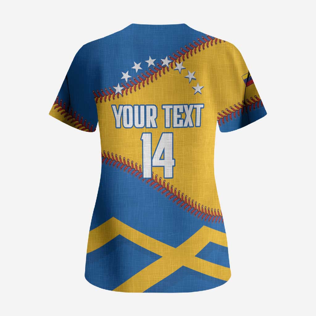 Baseball Venezuela 2026 Custom Scrub Top 1st Champions Proud Blue Version