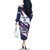 Custom Dominican Republic Football Family Matching Off The Shoulder Long Sleeve Dress and Hawaiian Shirt Los Quisqueyanos Crack Style