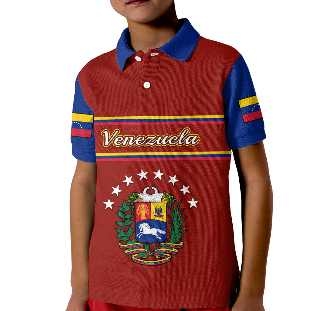 Personalised Venezuela Kid Polo Shirt Coat Of Arms Style 2023 - Wonder Print Shop