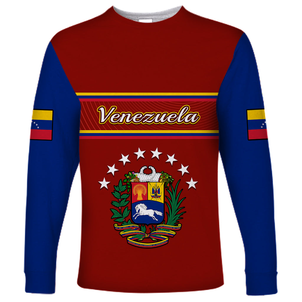 Personalised Venezuela Long Sleeve Shirt Coat Of Arms Style 2023 - Wonder Print Shop