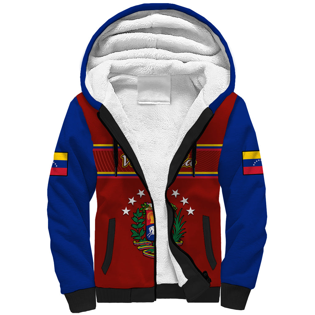 Personalised Venezuela Sherpa Hoodie Coat Of Arms Style 2023 - Wonder Print Shop