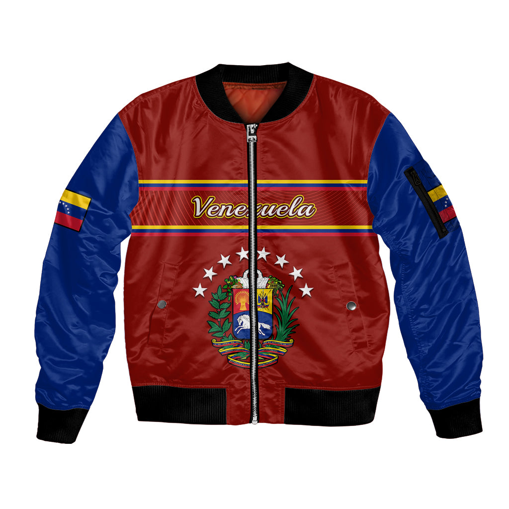 Personalised Venezuela Sleeve Zip Bomber Jacket Coat Of Arms Style 2023 - Wonder Print Shop