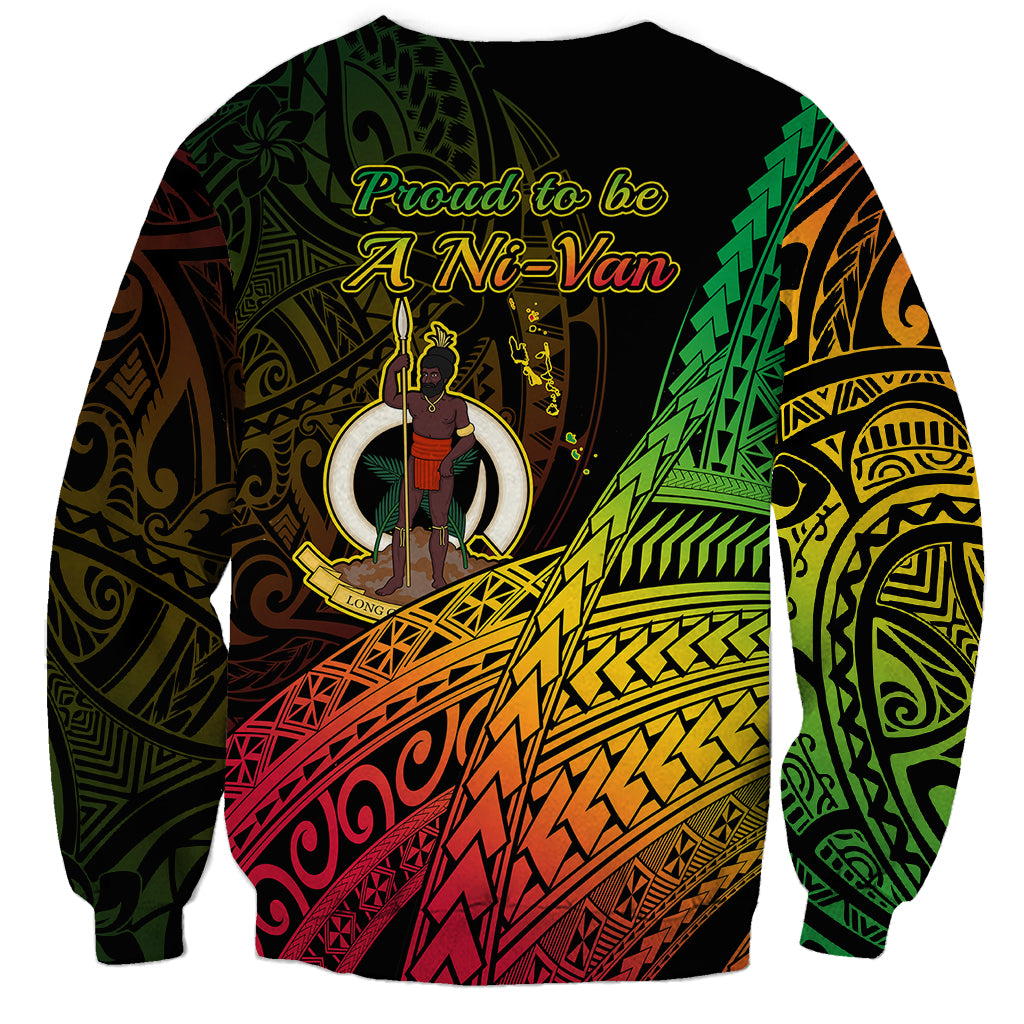 Unisex black sweatshirt with 'Proud to be A Ni-Van' print and crest graphic.