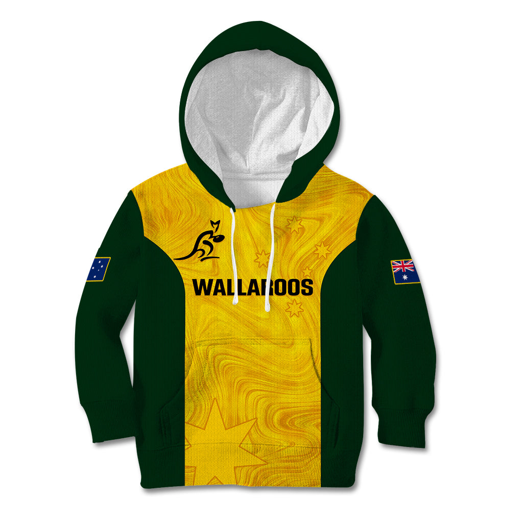 Australia Rugby Kid Hoodie Go Wallaroos Pacific Simple Version 2023 - Wonder Print Shop