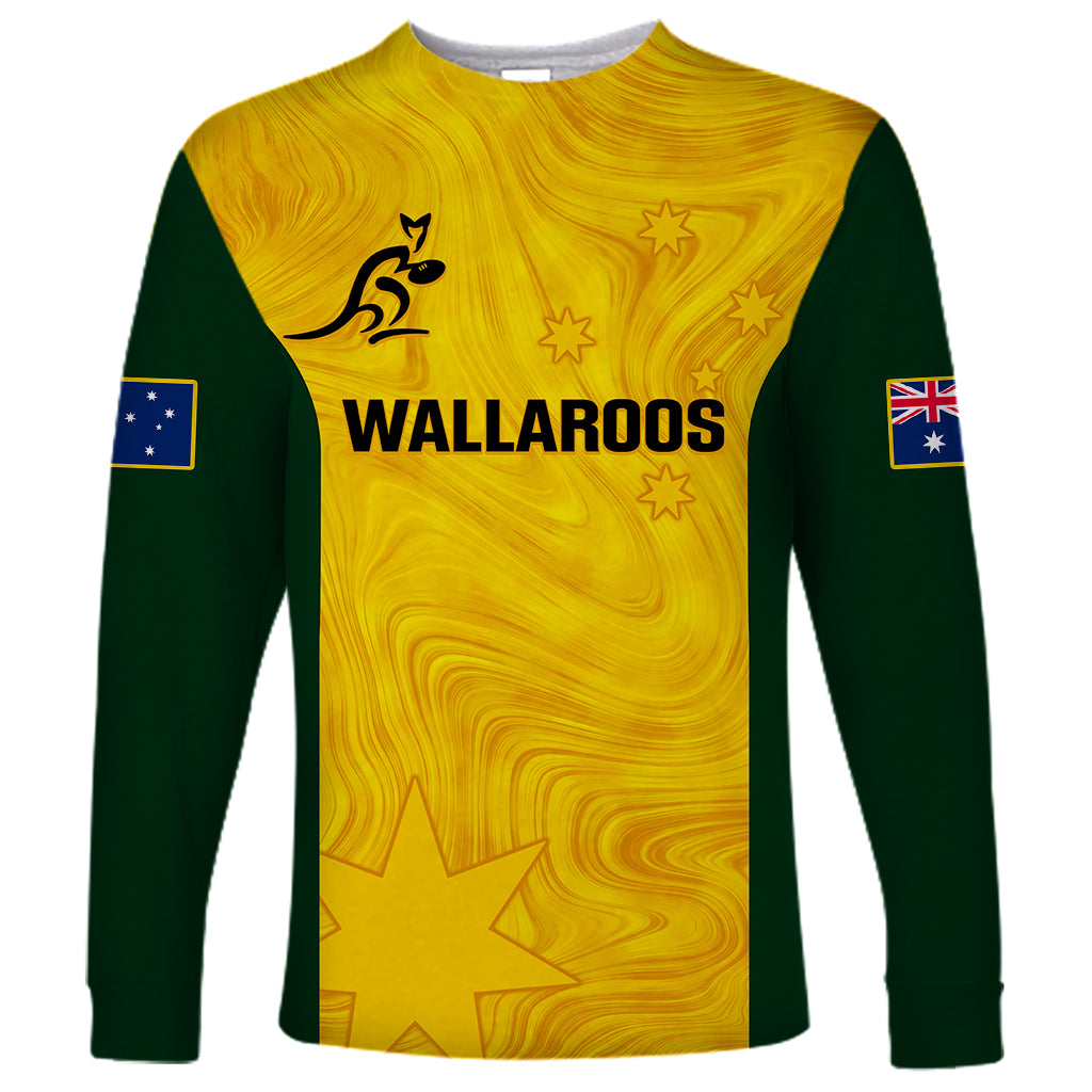 Australia Rugby Long Sleeve Shirt Go Wallaroos Pacific Simple Version 2023 - Wonder Print Shop