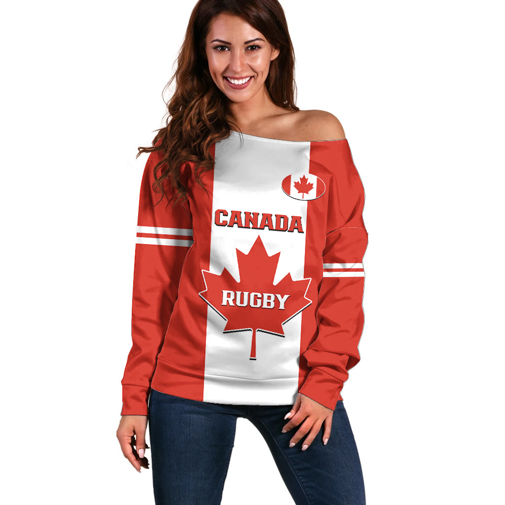 Canada Rugby Off Shoulder Sweater Go Canucks Maple Leaf Pacific  2023 - Wonder Print Shop