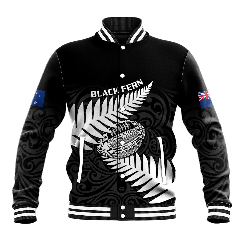 Aotearoa Rugby Baseball Jacket Go Black Fern Pacific NZ Maori 2023 - Wonder Print Shop