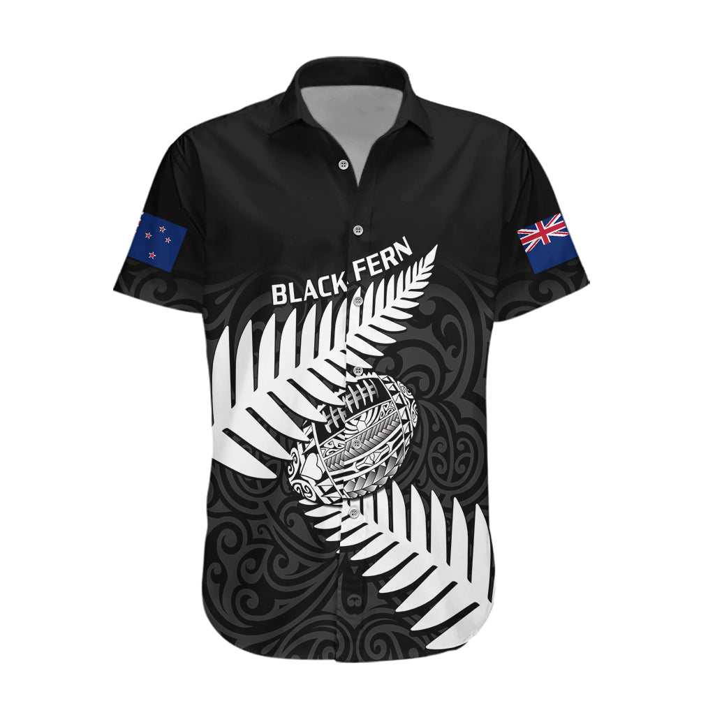 Aotearoa Rugby Hawaiian Shirt Go Black Fern Pacific NZ Maori 2023 - Wonder Print Shop