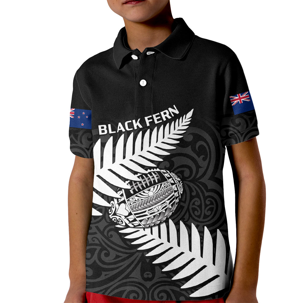 Aotearoa Rugby Kid Polo Shirt Go Black Fern Pacific NZ Maori 2023 - Wonder Print Shop