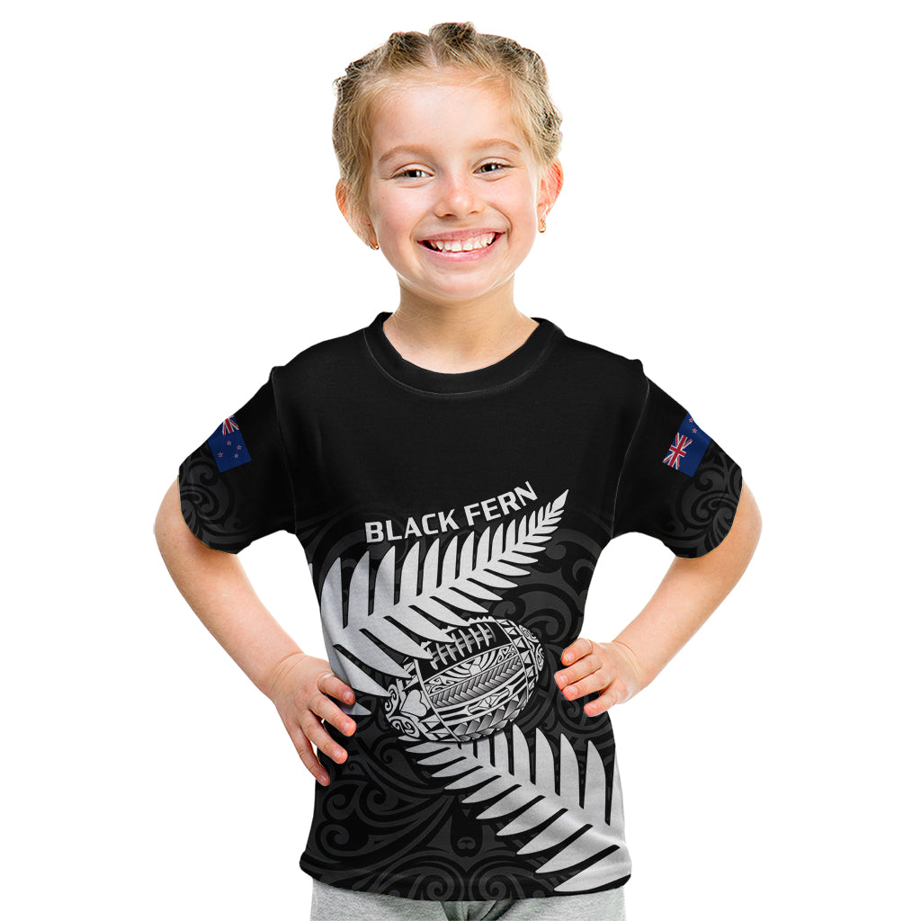 Aotearoa Rugby Kid T Shirt Go Black Fern Pacific NZ Maori 2023 - Wonder Print Shop