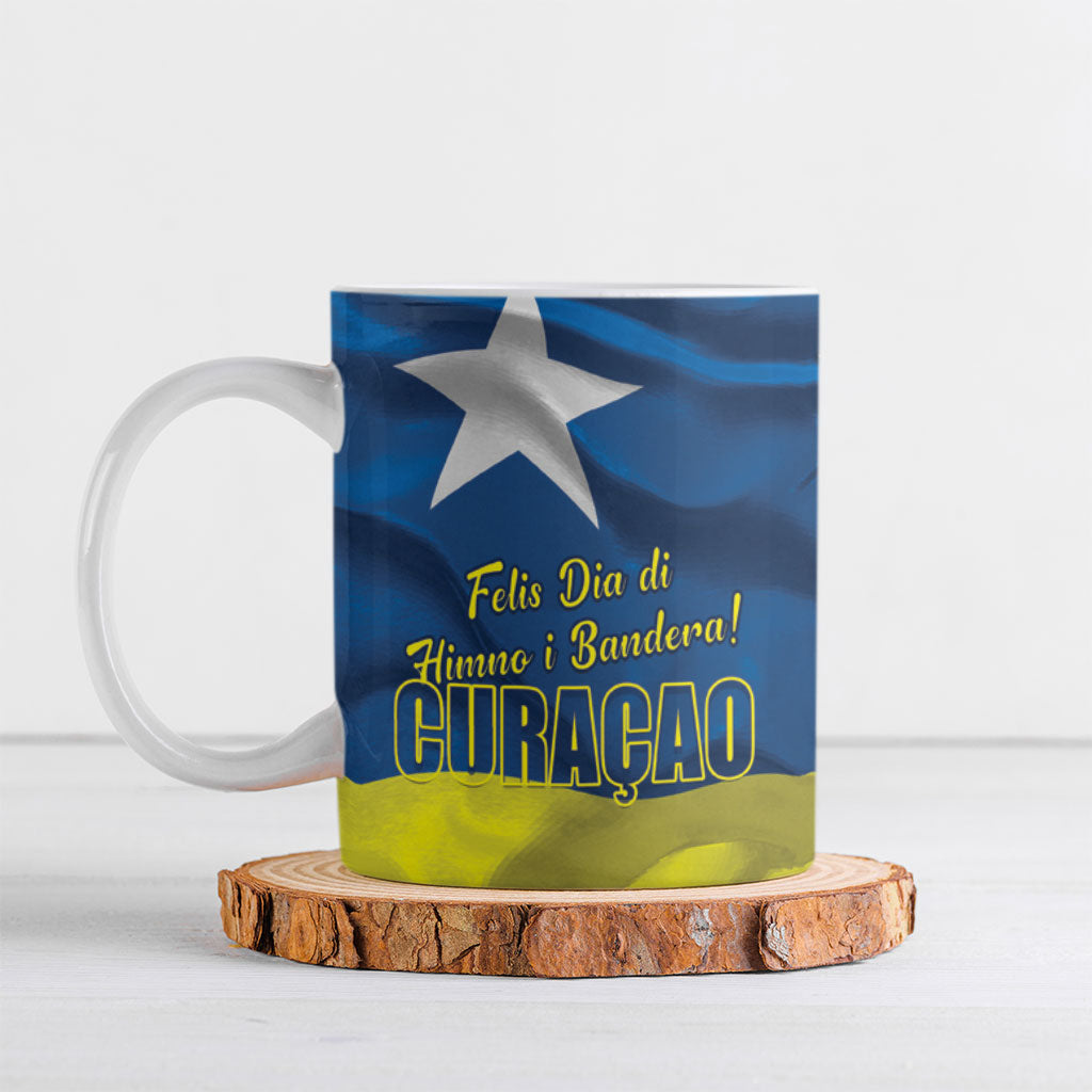 Curacao Flag Day Ceramic Mug Felis Dia di Himno i Bandera