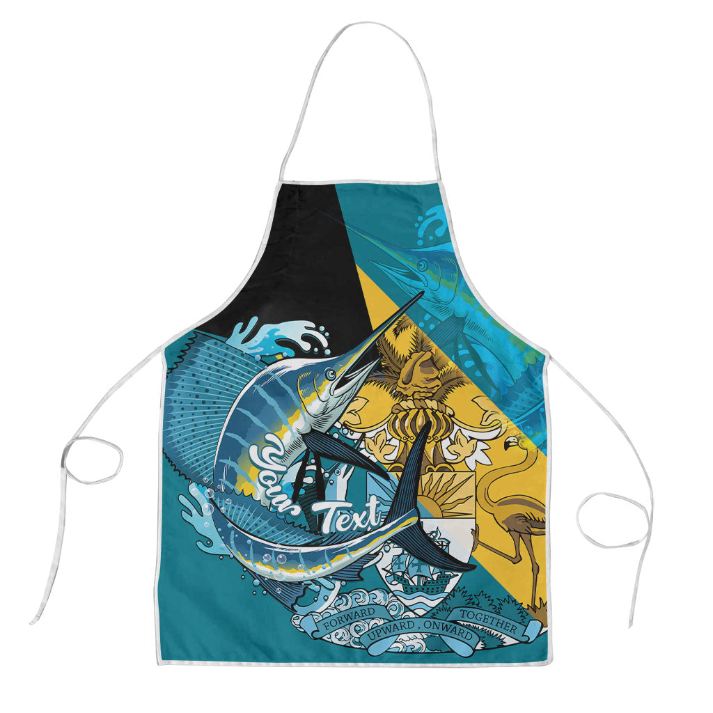 Personalized Bahamas Independence Day Apron Happy 10 July Blue Marlin Coat Of Arms