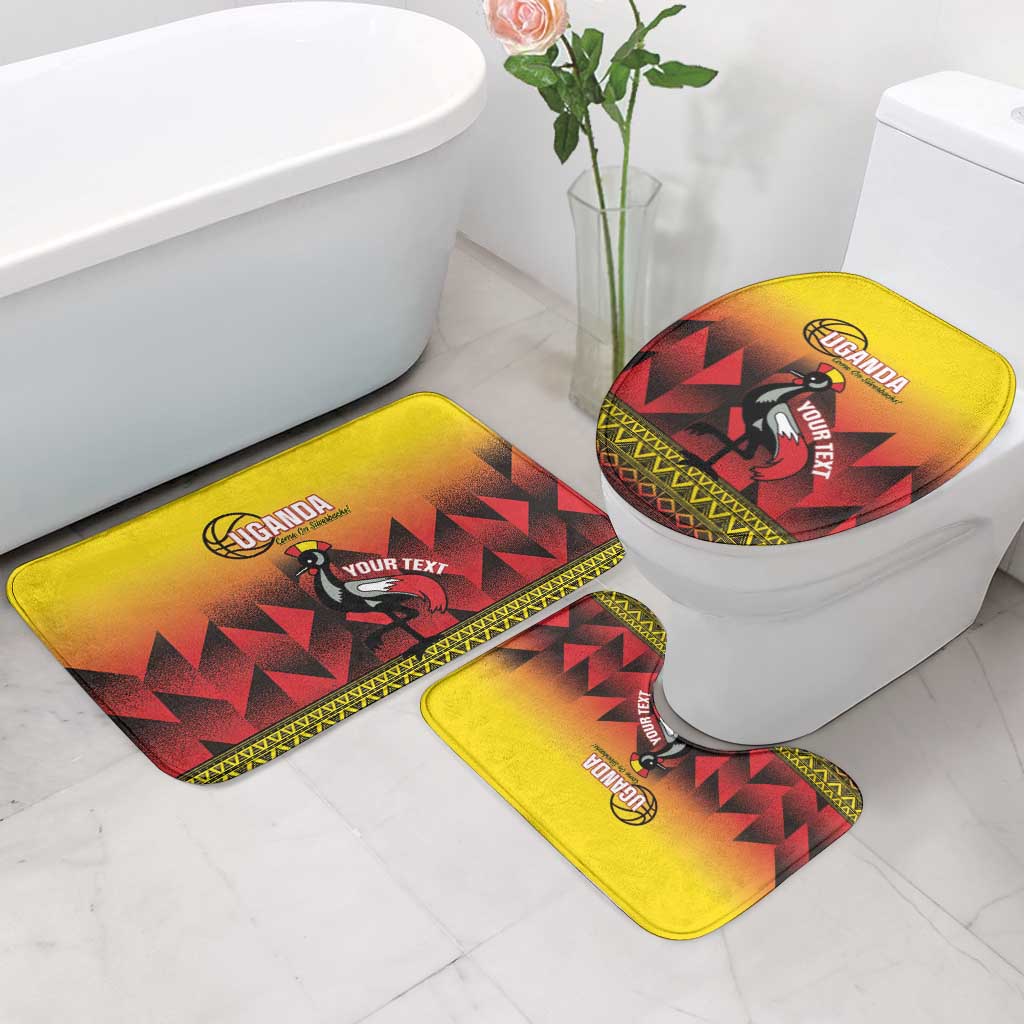 Uganda Basketball Custom Bathroom Set Come On Silverbacks African Pattern - Wonder Print Shop