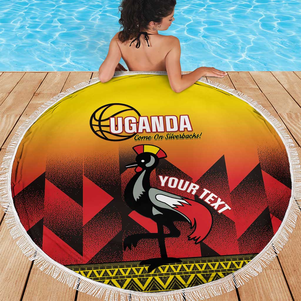 Uganda Basketball Custom Beach Blanket Come On Silverbacks African Pattern - Wonder Print Shop