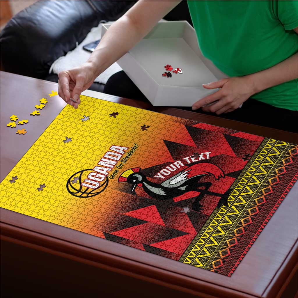 Uganda Basketball Custom Puzzle Come On Silverbacks African Pattern - Wonder Print Shop