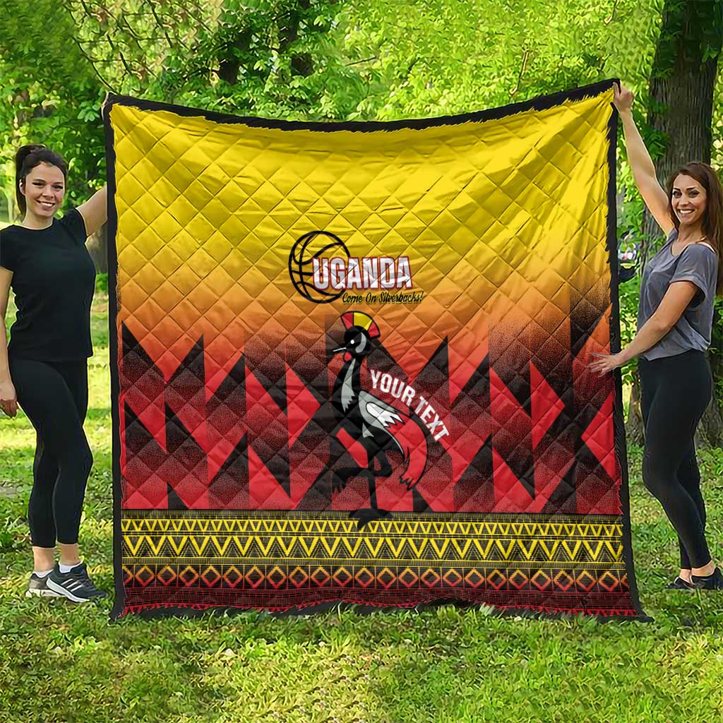 Uganda Basketball Custom Quilt Come On Silverbacks African Pattern - Wonder Print Shop