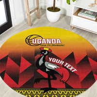 Uganda Basketball Custom Round Carpet Come On Silverbacks African Pattern - Wonder Print Shop