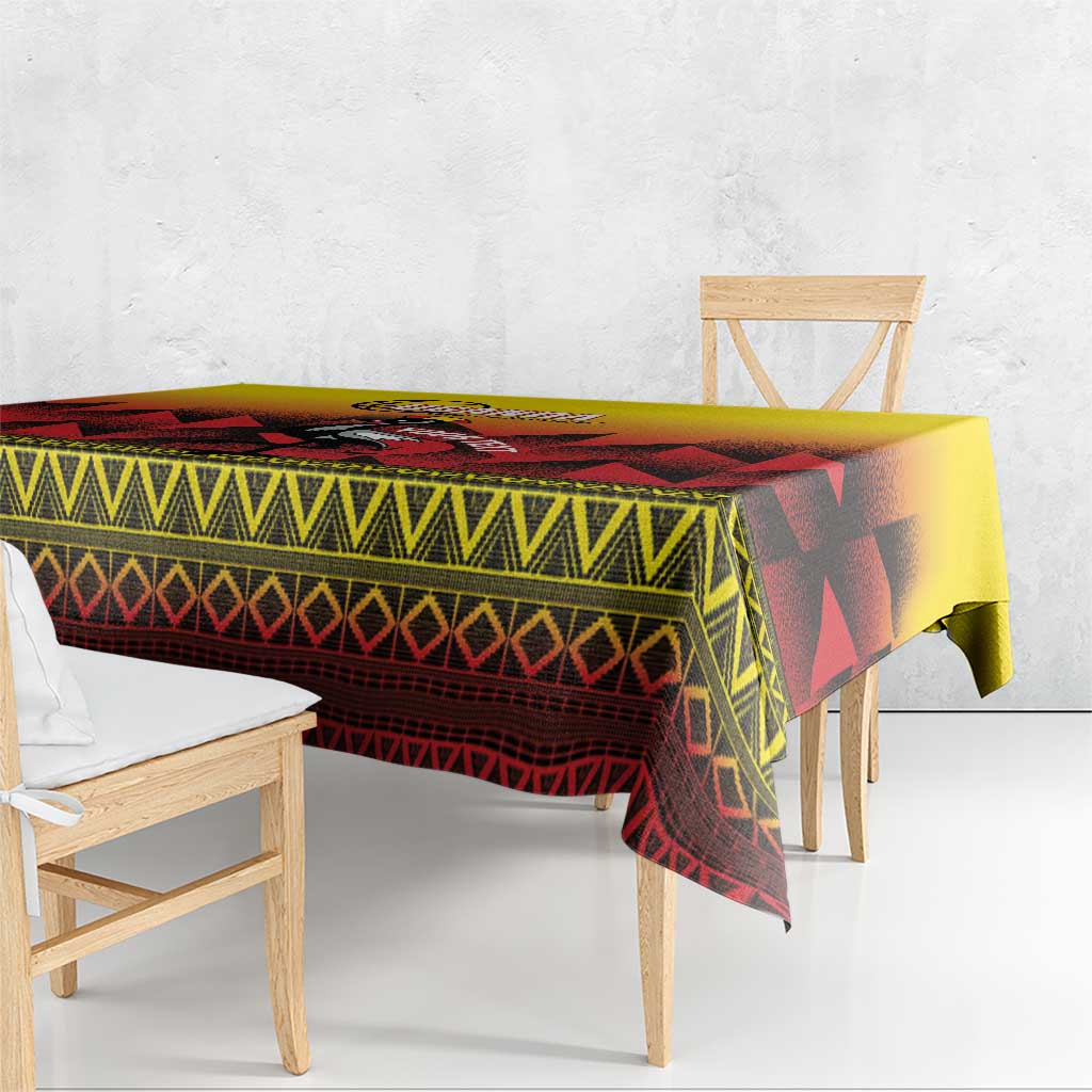 Uganda Basketball Custom Tablecloth Come On Silverbacks African Pattern - Wonder Print Shop