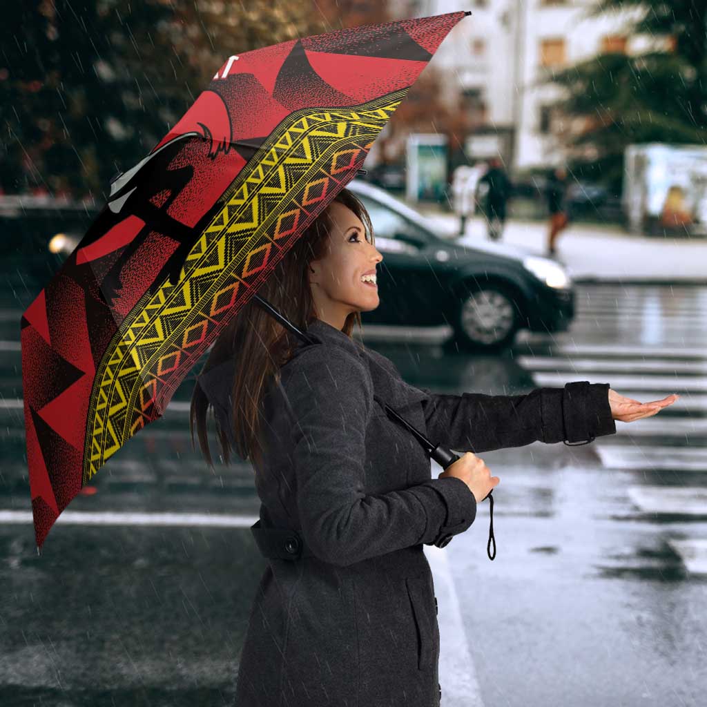 Uganda Basketball Custom Umbrella Come On Silverbacks African Pattern - Wonder Print Shop