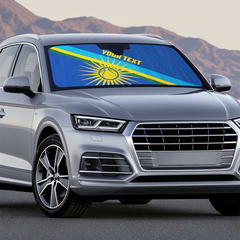 Rwanda Basketball Custom Auto Sun Shade Go Champions Imigongo Folk Pattern - Wonder Print Shop