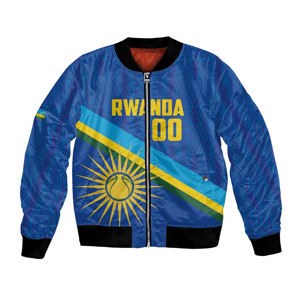 Rwanda Basketball Custom Bomber Jacket Go Champions Imigongo Folk Pattern - Wonder Print Shop