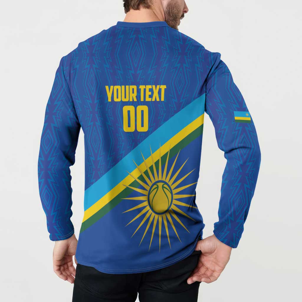 Rwanda Basketball Custom Button Sweatshirt Go Champions Imigongo Folk Pattern - Wonder Print Shop
