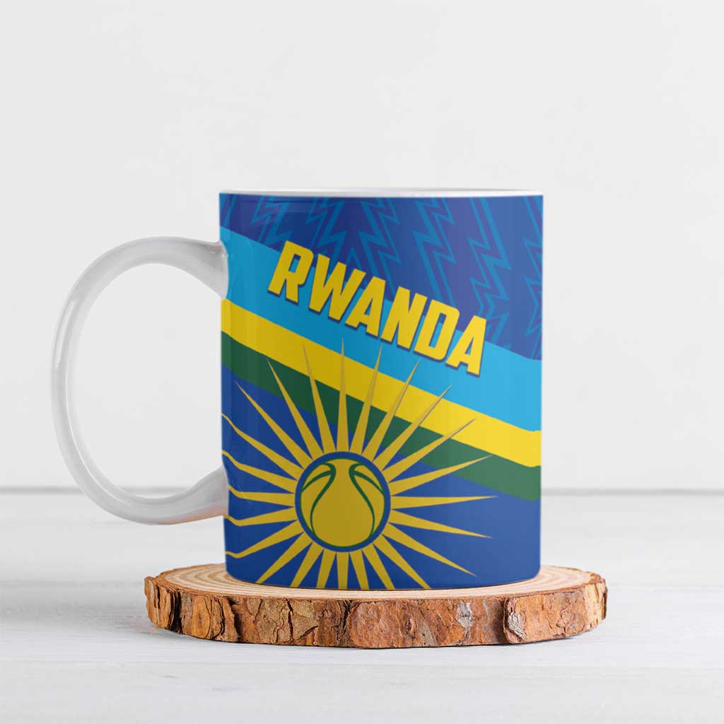 Rwanda Basketball Custom Ceramic Mug Go Champions Imigongo Folk Pattern - Wonder Print Shop
