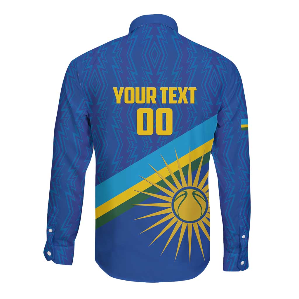 Rwanda Basketball Custom Long Sleeve Button Shirt Go Champions Imigongo Folk Pattern - Wonder Print Shop