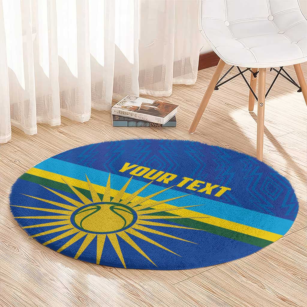 Rwanda Basketball Custom Round Carpet Go Champions Imigongo Folk Pattern - Wonder Print Shop