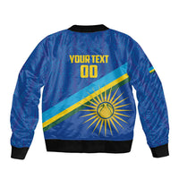 Rwanda Basketball Custom Sleeve Zip Bomber Jacket Go Champions Imigongo Folk Pattern - Wonder Print Shop
