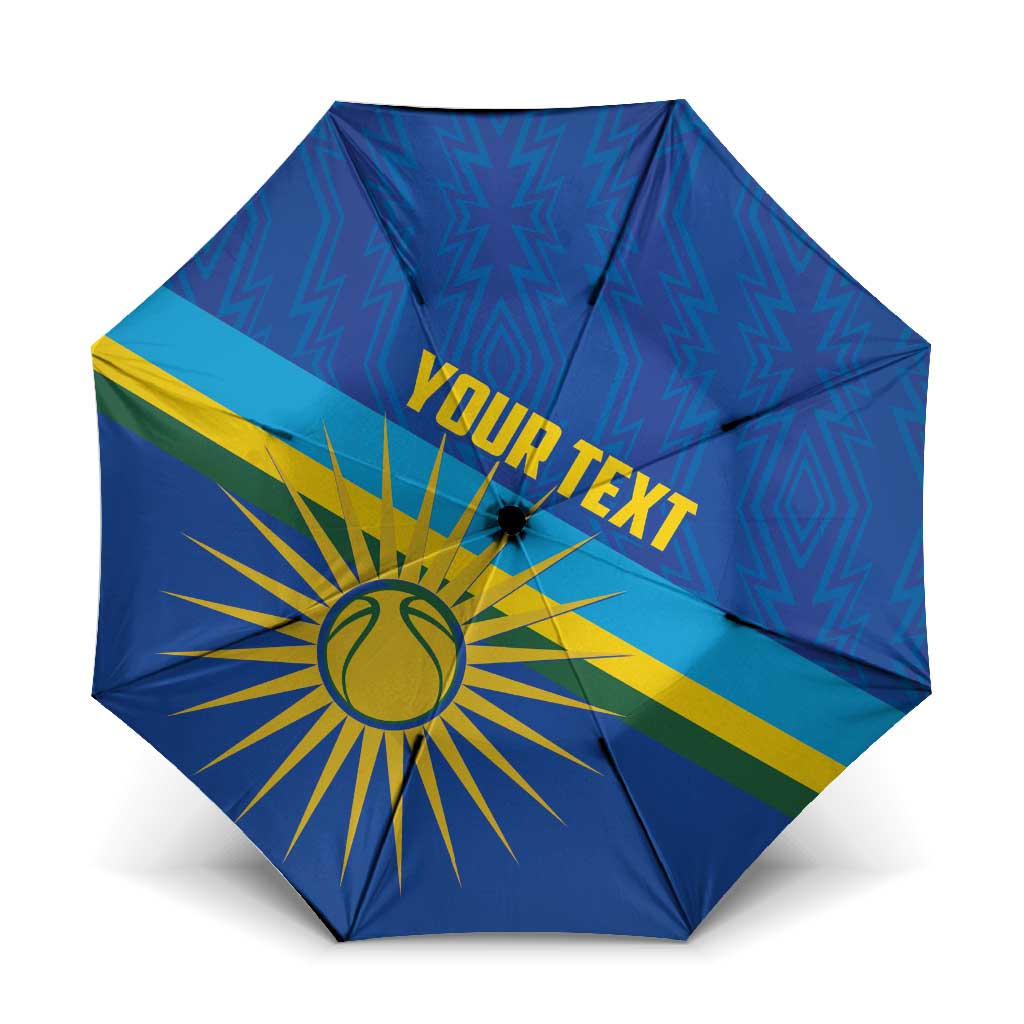Rwanda Basketball Custom Umbrella Go Champions Imigongo Folk Pattern - Wonder Print Shop