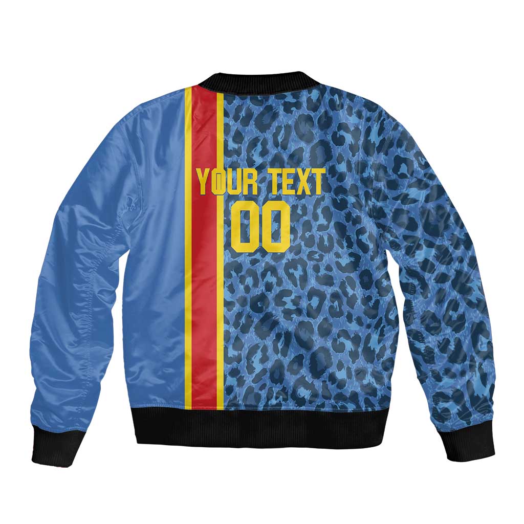 DR Congo Basketball Custom Bomber Jacket Come On Leopards Skin Pattern - Wonder Print Shop