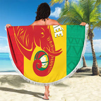 Guinea Basketball Custom Beach Blanket Syli Nationale African Pattern - Wonder Print Shop