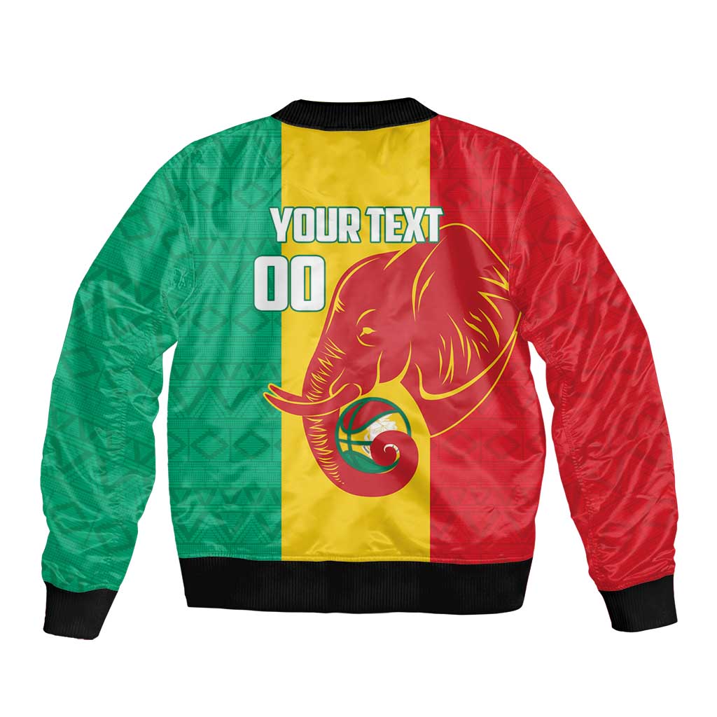 Guinea Basketball Custom Bomber Jacket Syli Nationale African Pattern - Wonder Print Shop