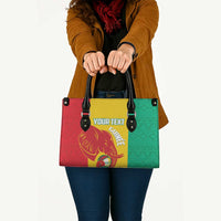 Guinea Basketball Custom Leather Bag Syli Nationale African Pattern - Wonder Print Shop