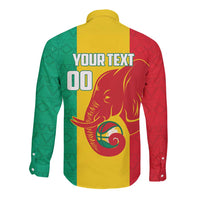 Guinea Basketball Custom Long Sleeve Button Shirt Syli Nationale African Pattern - Wonder Print Shop